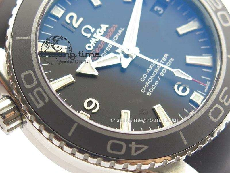 Planet Ocean SS Bp Maker 45mm Black Bezel On Black Rubber Strap A8500