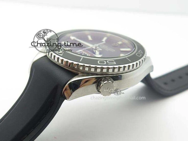 Planet Ocean SS Bp Maker 45mm Black Bezel On Black Rubber Strap A8500