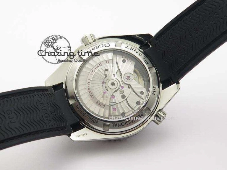 Planet Ocean SS Bp Maker 45mm Black Bezel On Black Rubber Strap A8500