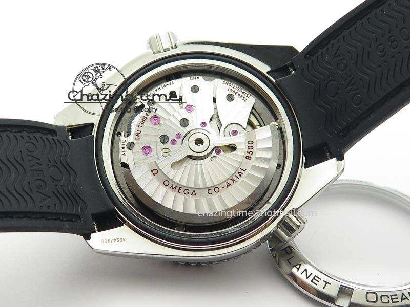 Planet Ocean SS Bp Maker 45mm Black Bezel On Black Rubber Strap A8500
