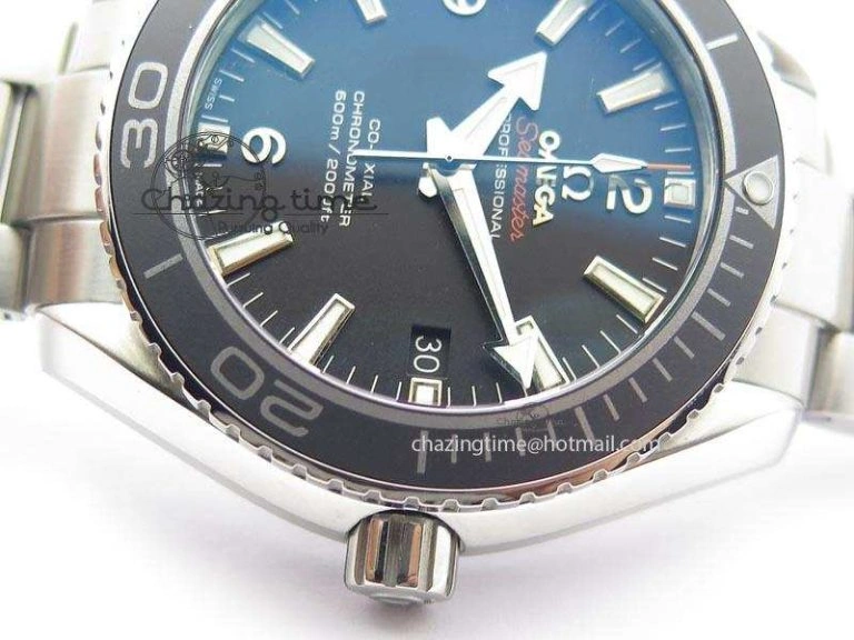 Planet Ocean SS Bp Maker 45mm Black Bezel On SS Bracelet A8500