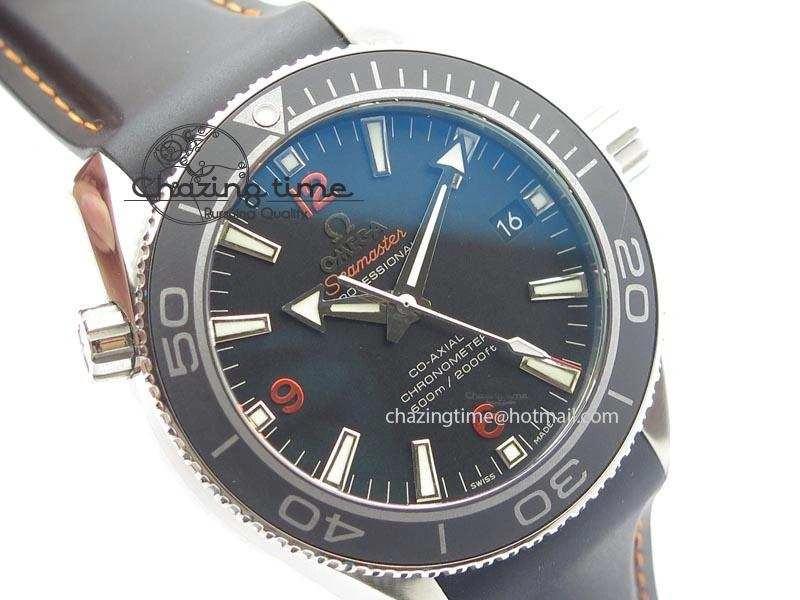 Planet Ocean SS Bp Maker 45mm Black Bezel Orange Numbers On Black Rubber Strap A8500