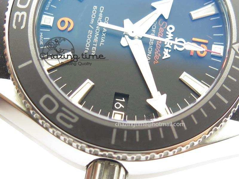 Planet Ocean SS Bp Maker 45mm Black Bezel Orange Numbers On Black Rubber Strap A8500