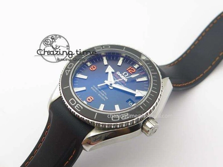 Planet Ocean SS Bp Maker 45mm Black Bezel Orange Numbers On Black Rubber Strap A8500