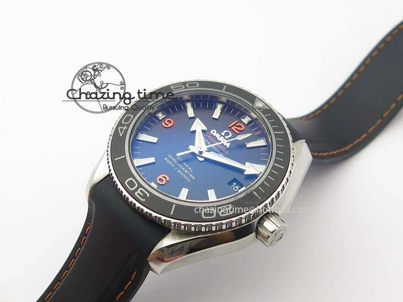 Planet Ocean SS Bp Maker 45mm Black Bezel Orange Numbers On Black Rubber Strap A8500