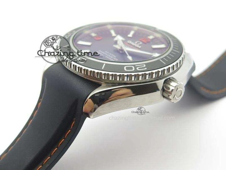 Planet Ocean SS Bp Maker 45mm Black Bezel Orange Numbers On Black Rubber Strap A8500