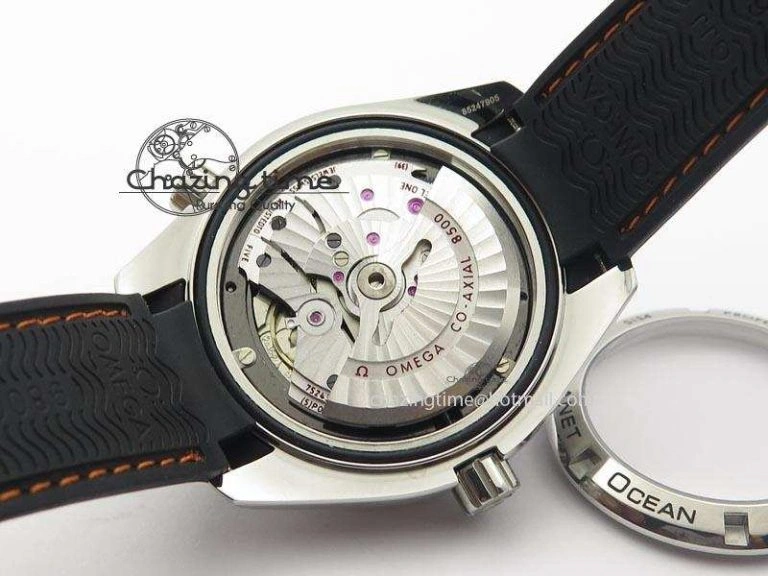 Planet Ocean SS Bp Maker 45mm Black Bezel Orange Numbers On Black Rubber Strap A8500