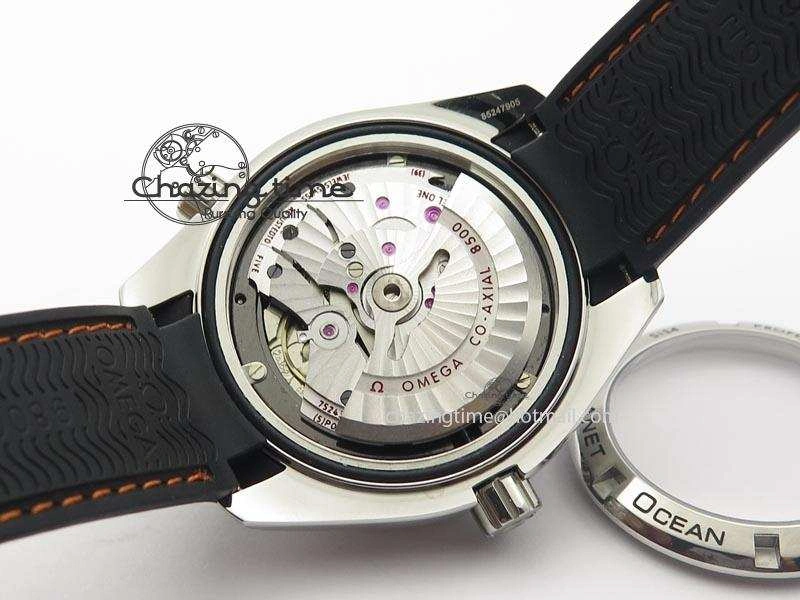 Planet Ocean SS Bp Maker 45mm Black Bezel Orange Numbers On Black Rubber Strap A8500