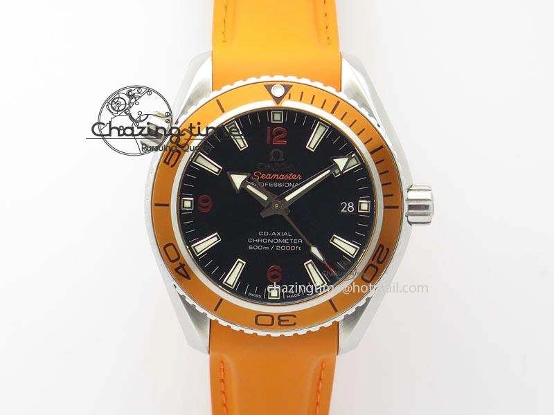 Planet Ocean SS Bp Maker 45mm Orange Bezel On Orange Rubber Strap A8500