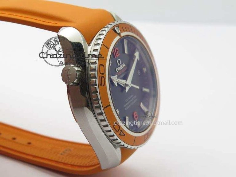 Planet Ocean SS Bp Maker 45mm Orange Bezel On Orange Rubber Strap A8500