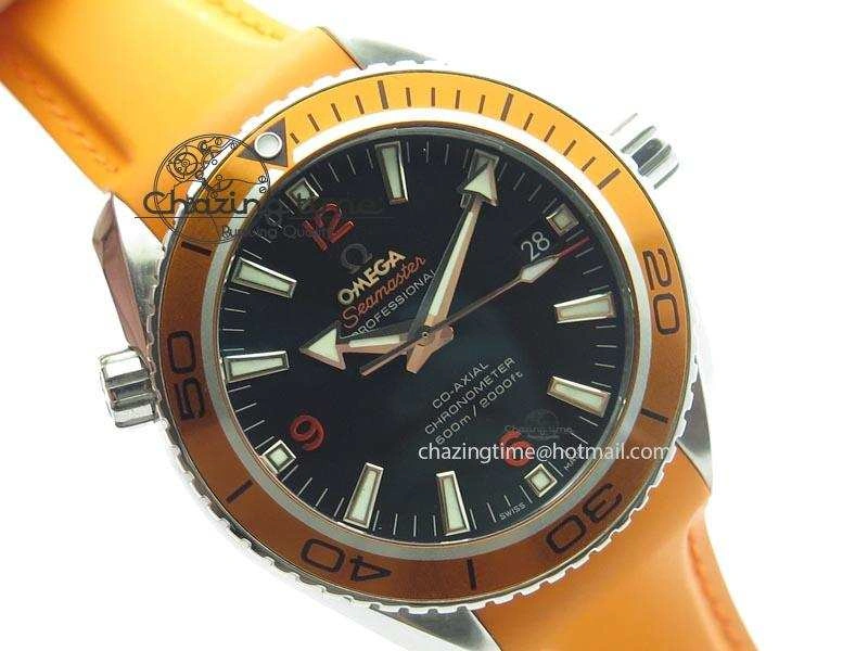 Planet Ocean SS Bp Maker 45mm Orange Bezel On Orange Rubber Strap A8500