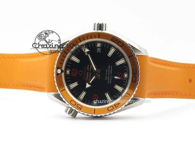 Planet Ocean SS Bp Maker 45mm Orange Bezel On Orange Rubber Strap A8500