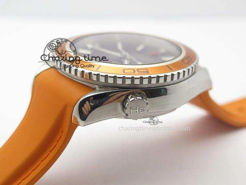 Planet Ocean SS Bp Maker 45mm Orange Bezel On Orange Rubber Strap A8500
