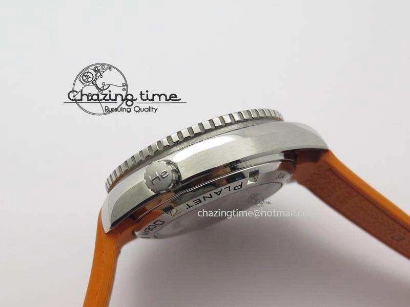 Planet Ocean SS Bp Maker 45mm Orange Bezel On Orange Rubber Strap A8500