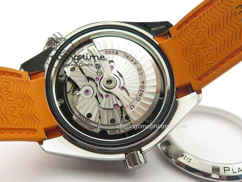 Planet Ocean SS Bp Maker 45mm Orange Bezel On Orange Rubber Strap A8500