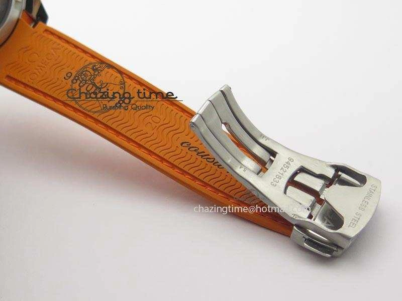 Planet Ocean SS Bp Maker 45mm Orange Bezel On Orange Rubber Strap A8500