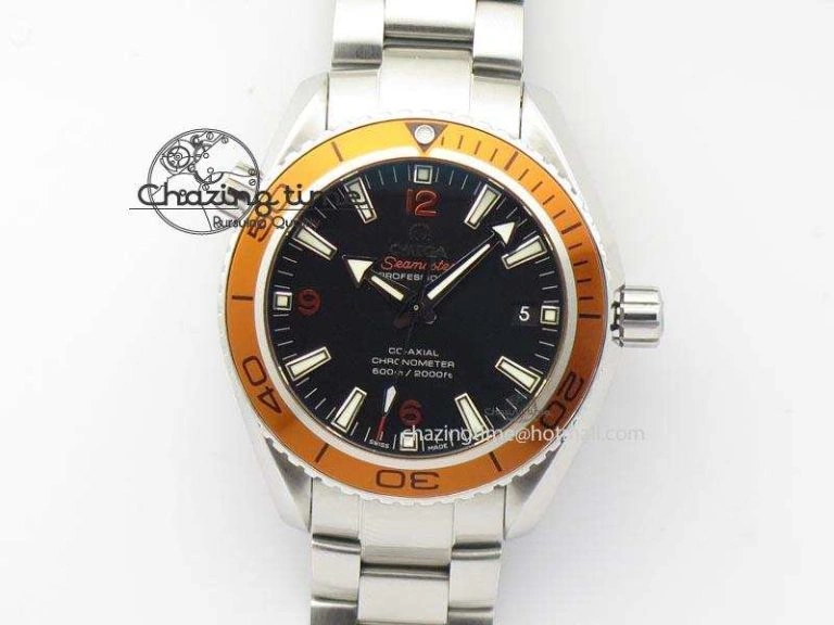 Planet Ocean SS Bp Maker 45mm Orange Bezel On SS Bracelet A8500