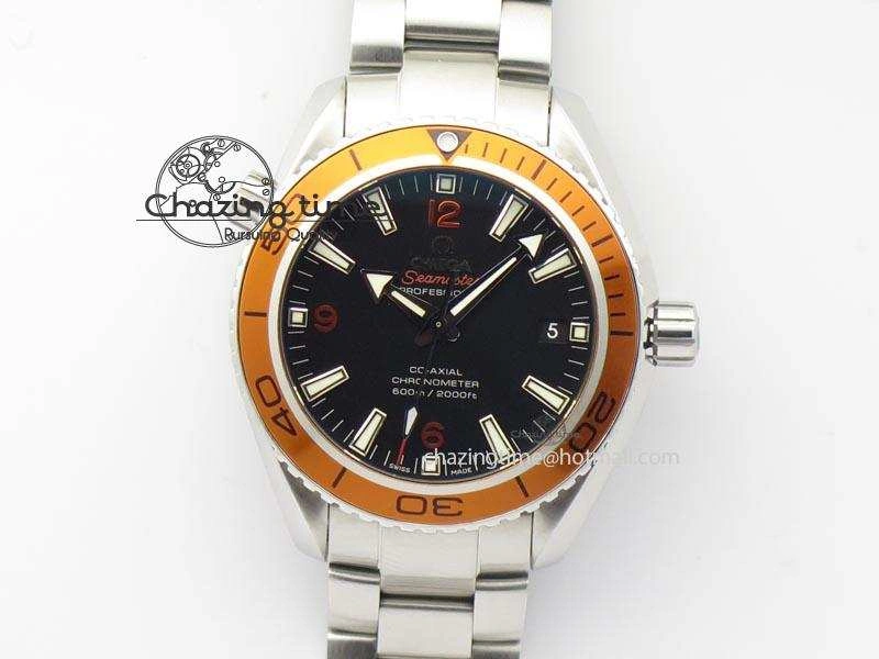 Planet Ocean SS Bp Maker 45mm Orange Bezel On SS Bracelet A8500