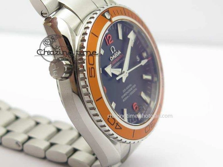 Planet Ocean SS Bp Maker 45mm Orange Bezel On SS Bracelet A8500
