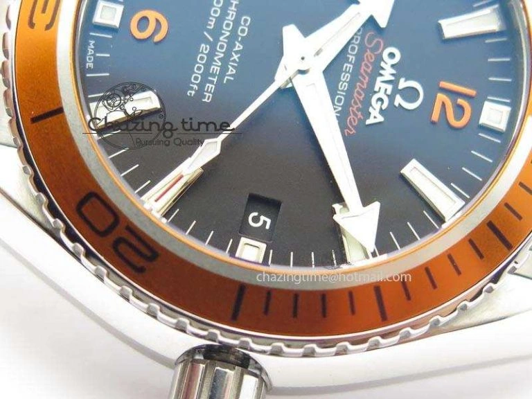 Planet Ocean SS Bp Maker 45mm Orange Bezel On SS Bracelet A8500