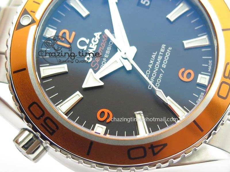 Planet Ocean SS Bp Maker 45mm Orange Bezel On SS Bracelet A8500