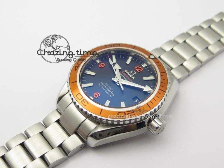 Planet Ocean SS Bp Maker 45mm Orange Bezel On SS Bracelet A8500