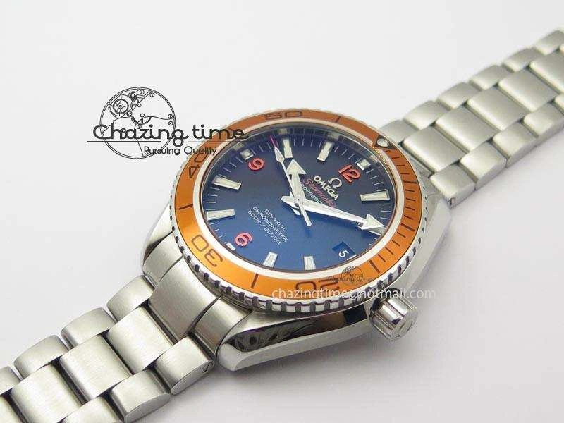 Planet Ocean SS Bp Maker 45mm Orange Bezel On SS Bracelet A8500