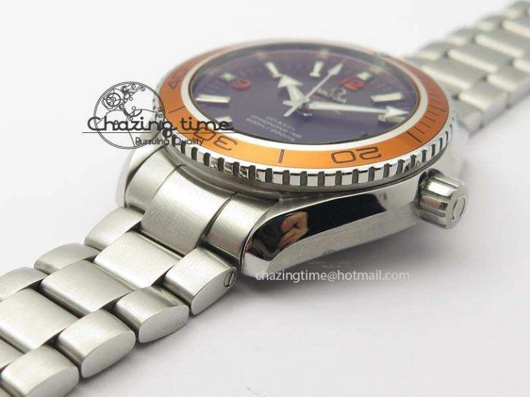 Planet Ocean SS Bp Maker 45mm Orange Bezel On SS Bracelet A8500