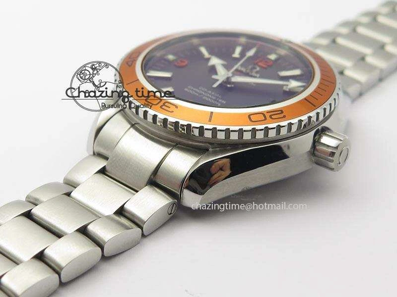 Planet Ocean SS Bp Maker 45mm Orange Bezel On SS Bracelet A8500