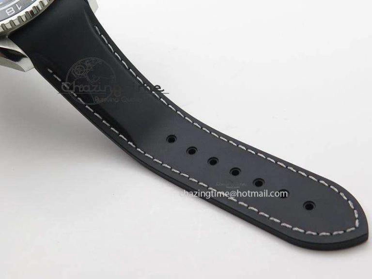 Planet Ocean SS GMT Black Dial Silver Markers On Black Rubber Strap A8605