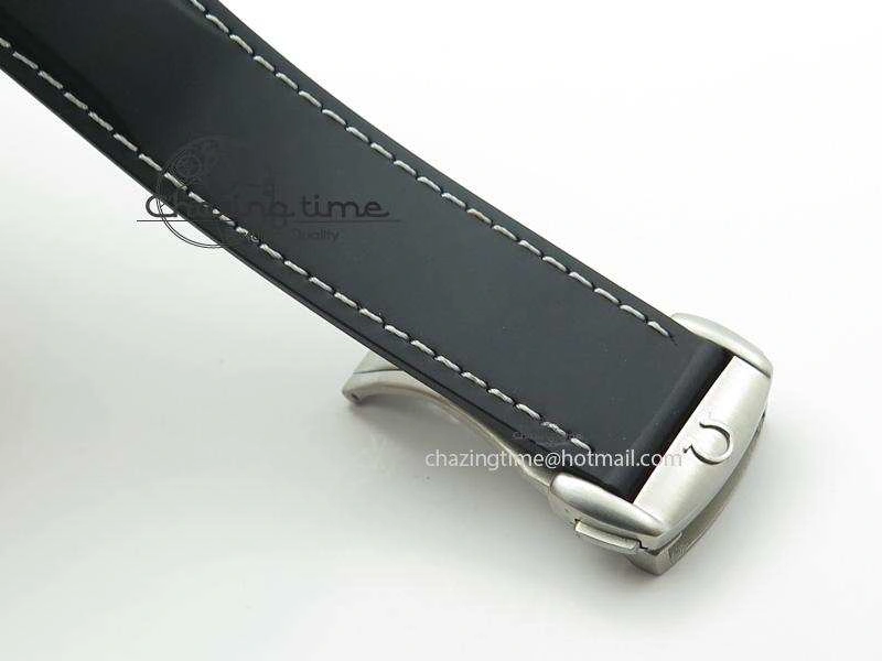 Planet Ocean SS GMT Black Dial Silver Markers On Black Rubber Strap A8605