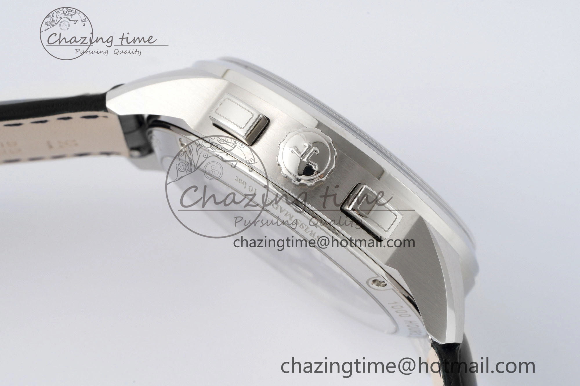 Polaris Chrono SS HKF Best Edition Black Dial on Black Leather Strap A752A