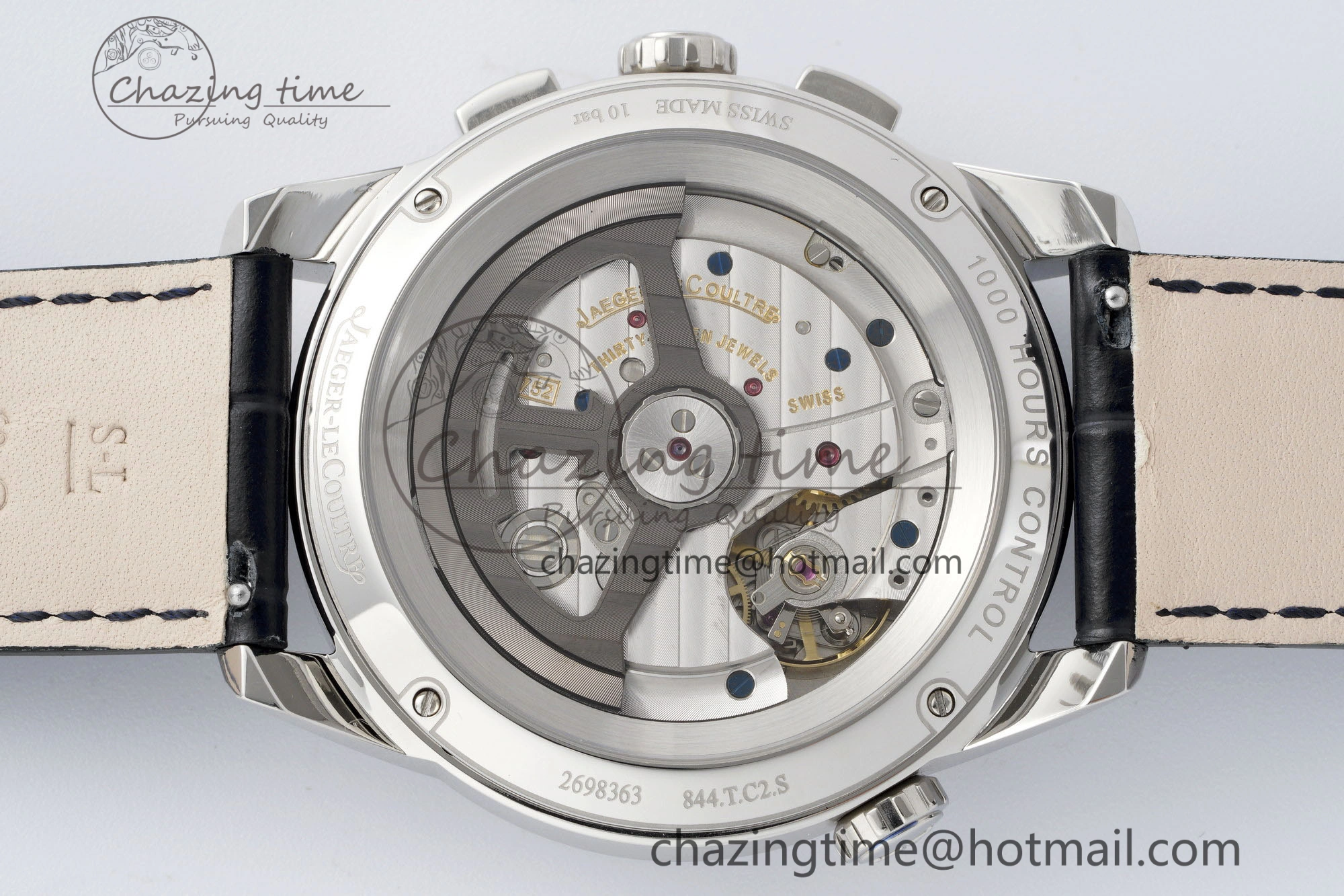 Polaris Chrono SS HKF Best Edition Black Dial on Black Leather Strap A752A