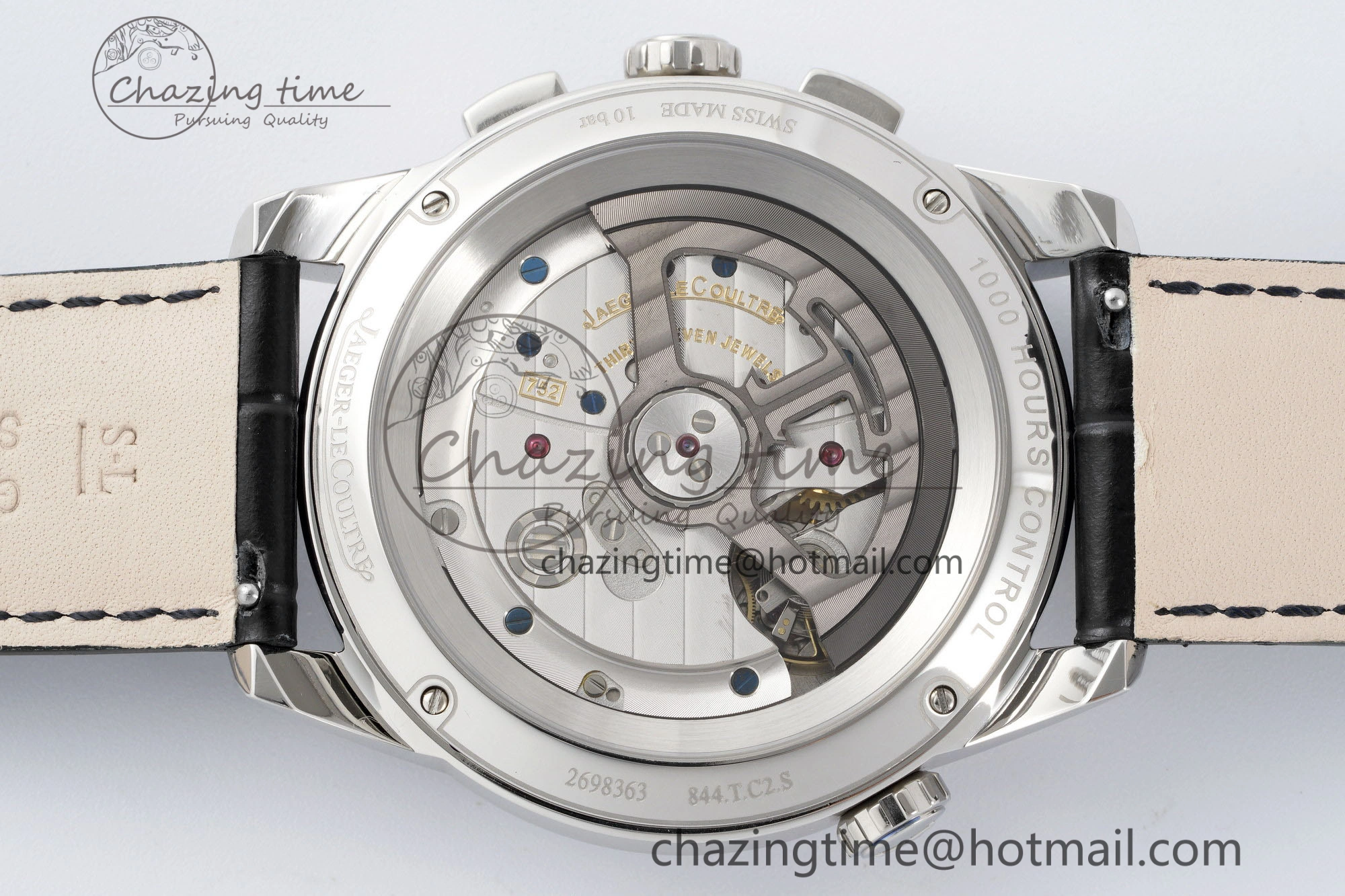 Polaris Chrono SS HKF Best Edition Black Dial on Black Leather Strap A752A