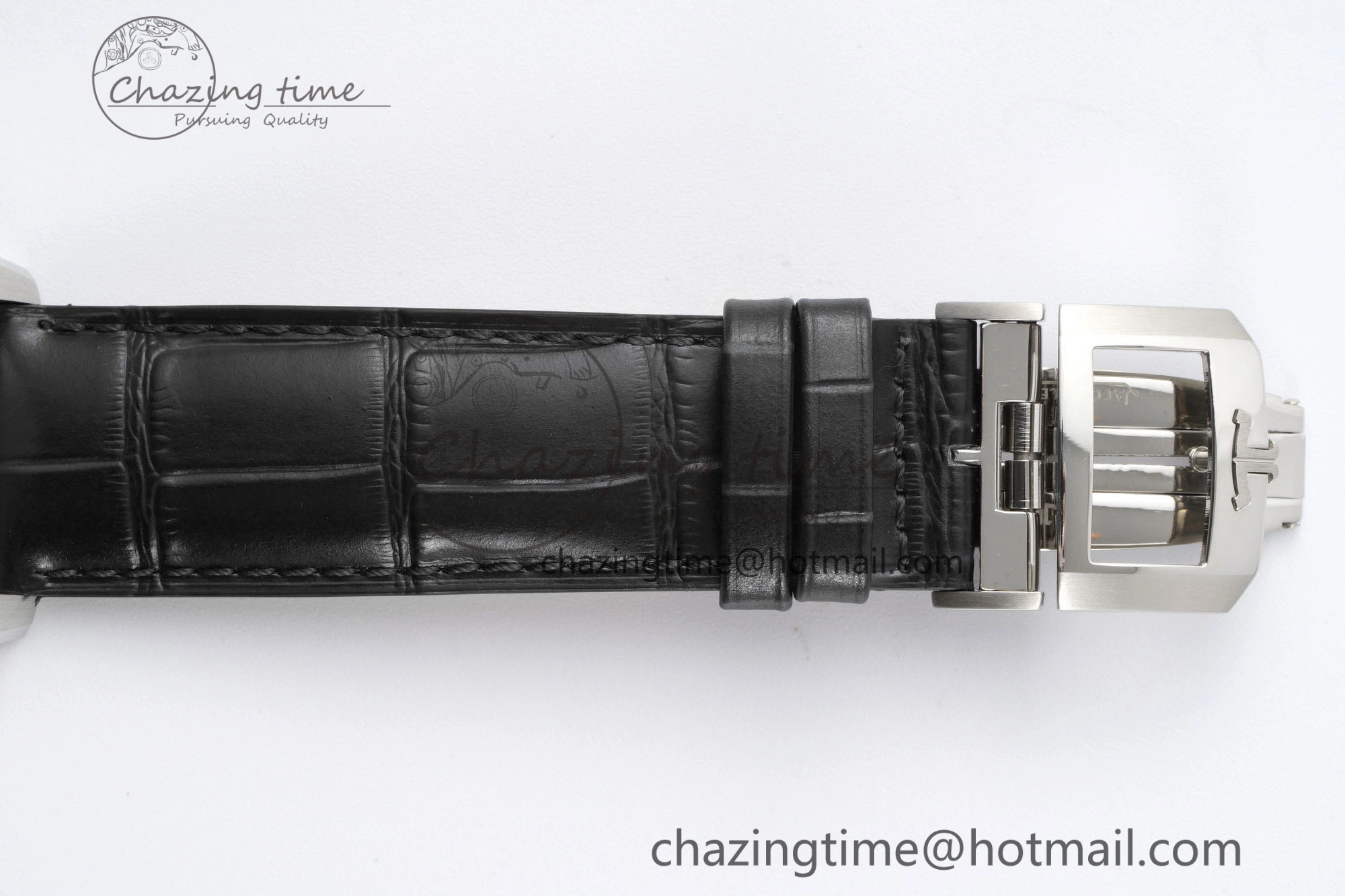 Polaris Chrono SS HKF Best Edition Black Dial on Black Leather Strap A752A