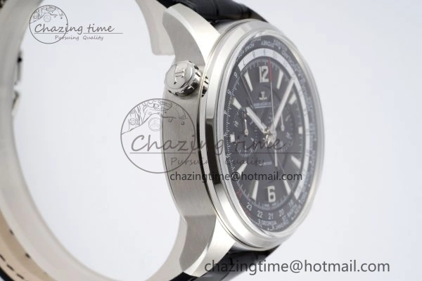 Polaris Chrono SS HKF Best Edition Black Dial on Black Leather Strap A752A