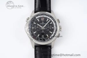 Polaris Chrono SS HKF Best Edition Black Dial on Black Leather Strap A752A