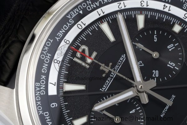 Polaris Chrono SS HKF Best Edition Black Dial on Black Leather Strap A752A
