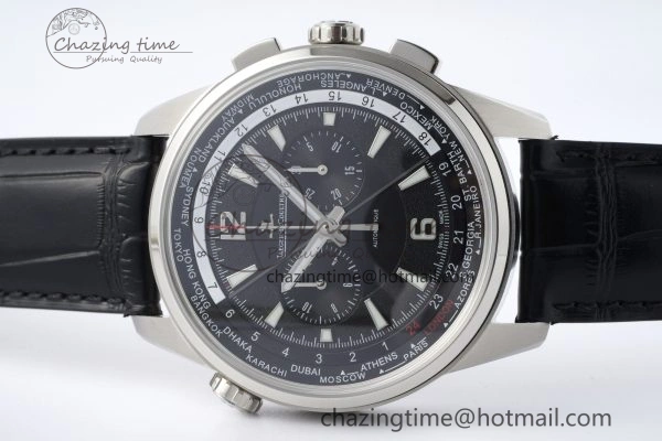 Polaris Chrono SS HKF Best Edition Black Dial on Black Leather Strap A752A