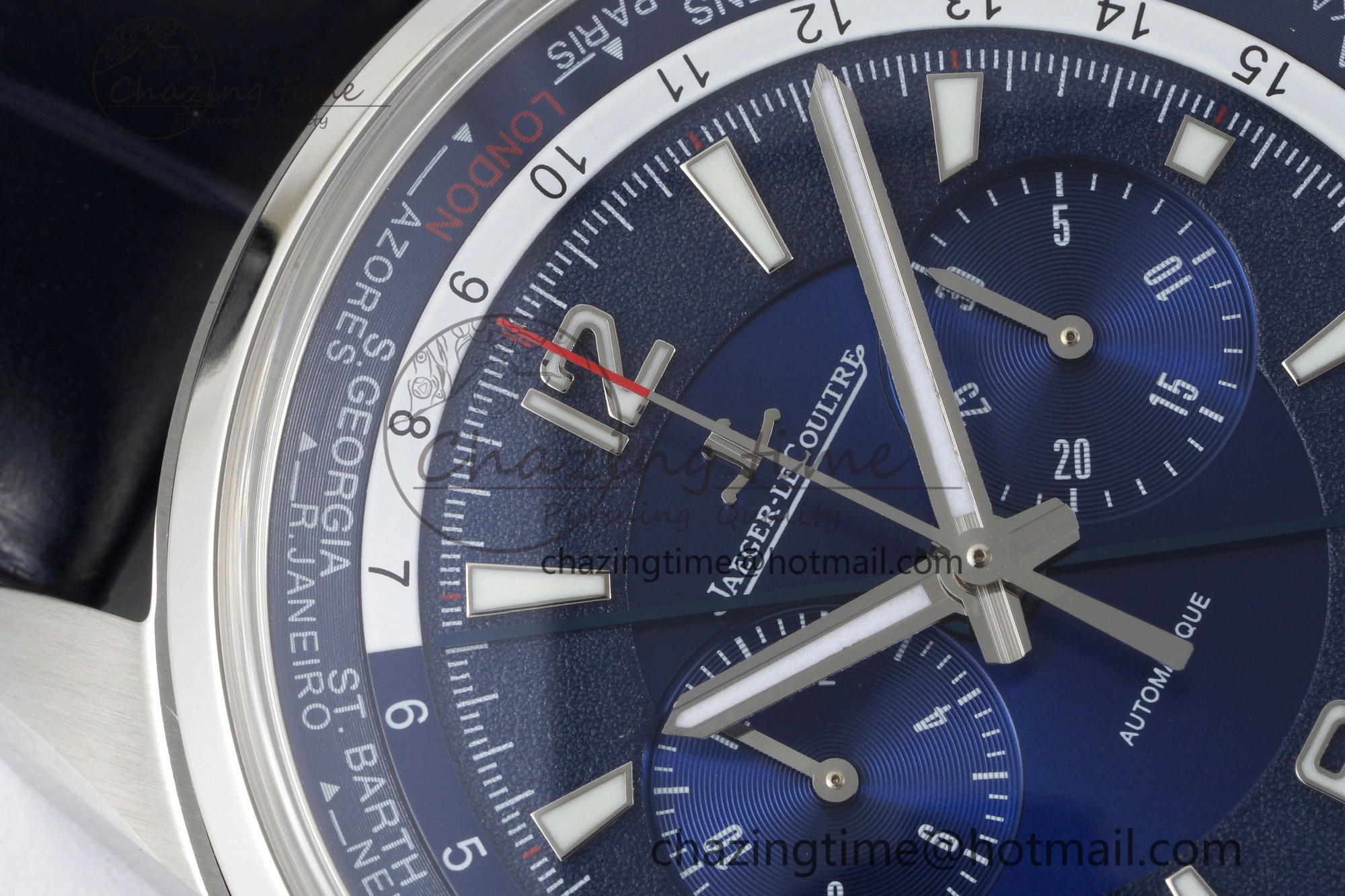 Polaris Chrono SS HKF Best Edition Blue Dial on Blue Leather Strap A752A