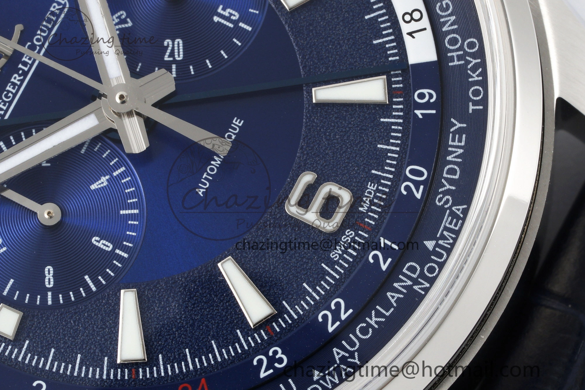 Polaris Chrono SS HKF Best Edition Blue Dial on Blue Leather Strap A752A