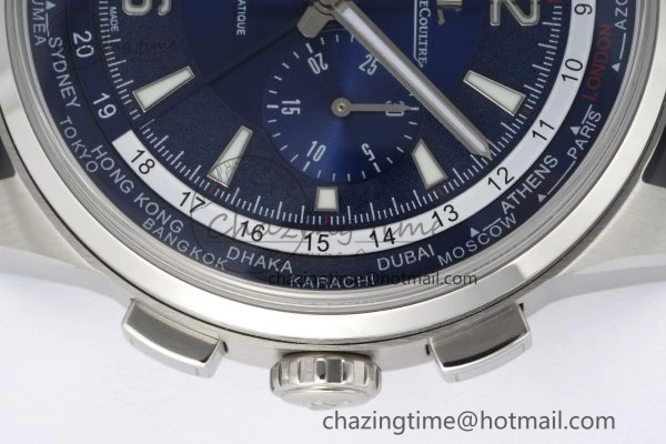 Polaris Chrono SS HKF Best Edition Blue Dial on Blue Leather Strap A752A