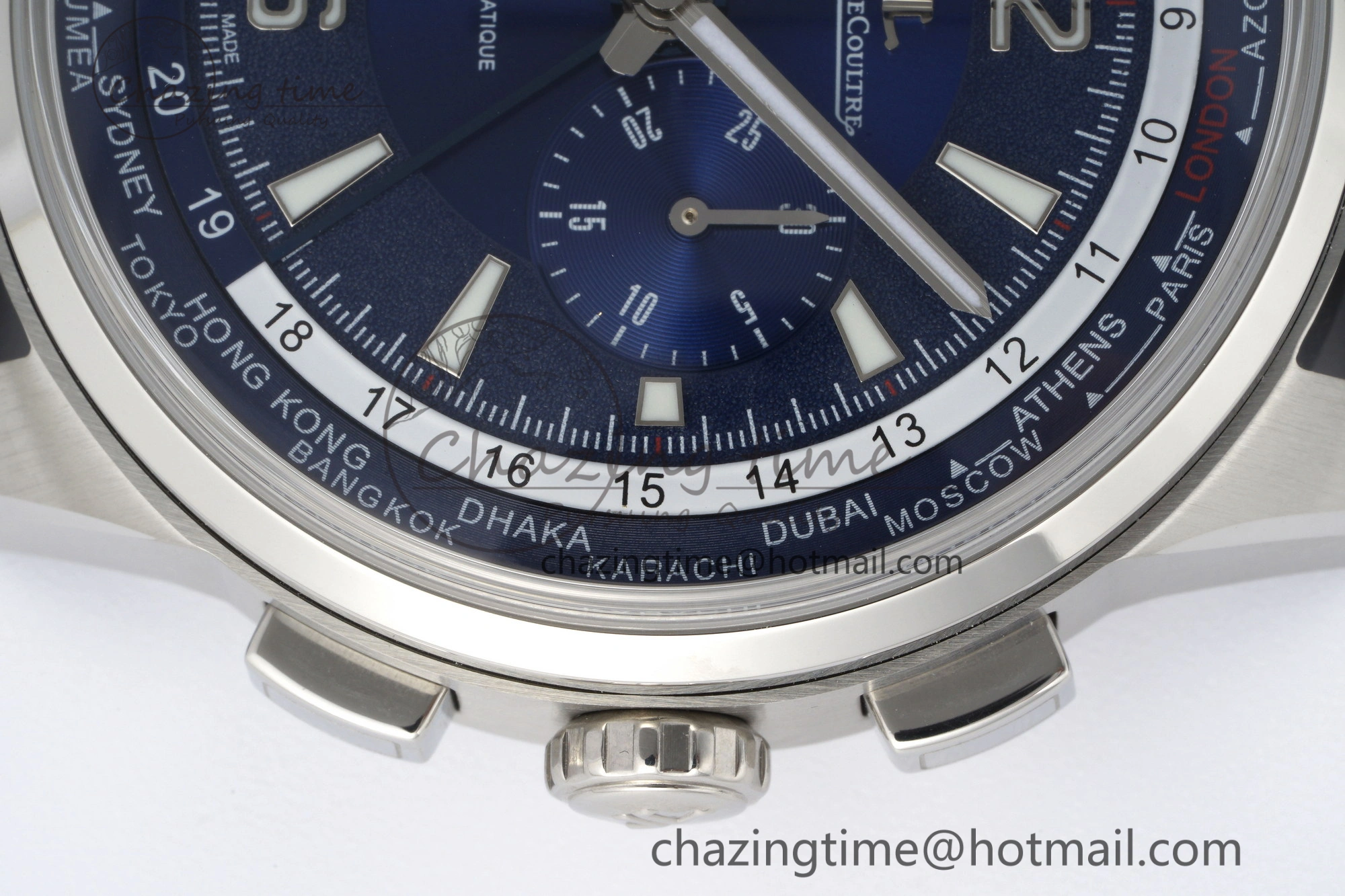 Polaris Chrono SS HKF Best Edition Blue Dial on Blue Leather Strap A752A