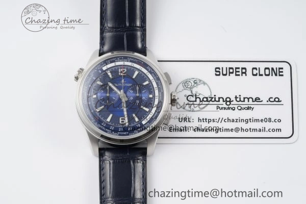 Polaris Chrono SS HKF Best Edition Blue Dial on Blue Leather Strap A752A