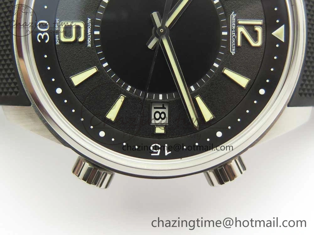 Polaris Geographic SS ZF 1:1 Best Edition Black Dial on Black Rubber Strap MIYOTA 9015