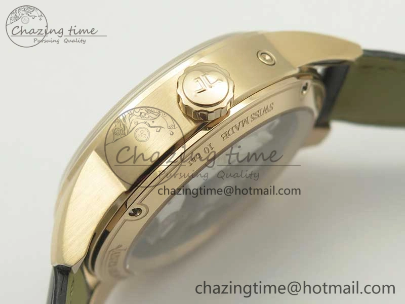 Polaris Geographic WT RG Black Textured Dial on Black Leather Strap A936
