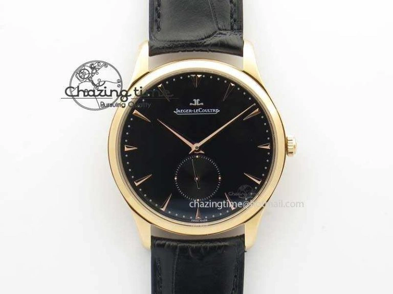 Polaris Geographic WT RG Blue Textured Dial on Black Leather Strap A936
