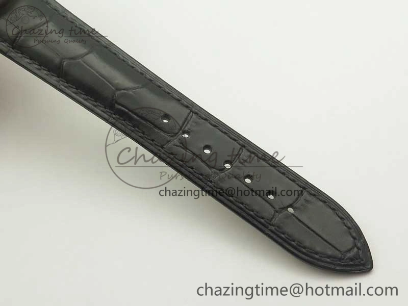 Polaris Geographic WT RG Blue Textured Dial on Black Leather Strap A936