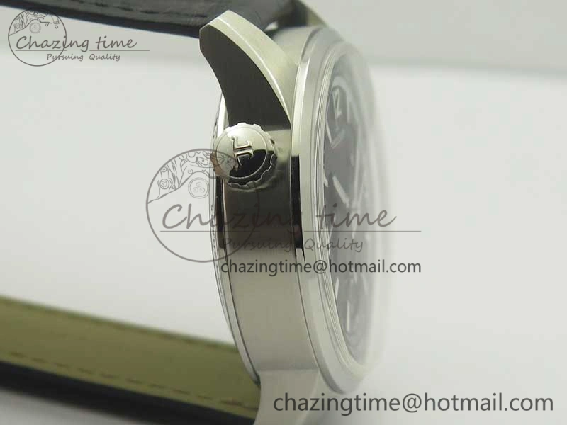 Polaris Geographic WT SS Black Textured Dial on Black Leather Strap A936