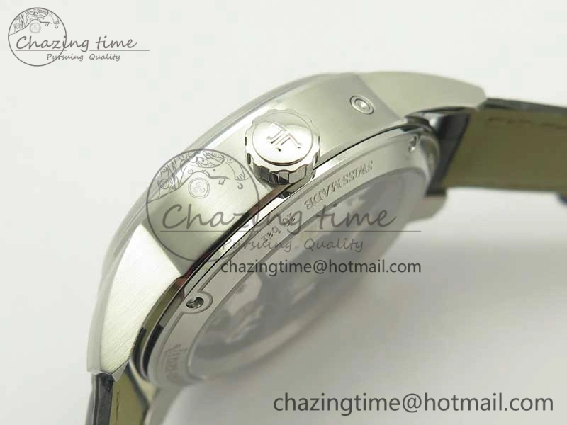 Polaris Geographic WT SS Black Textured Dial on Black Leather Strap A936
